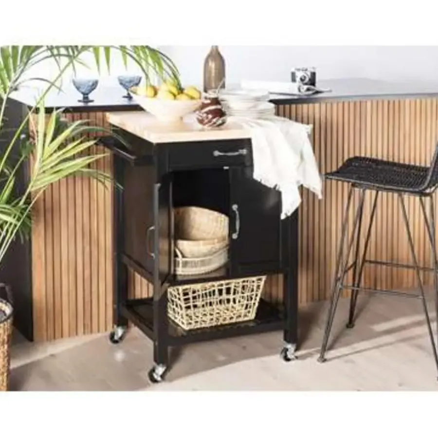 Trolleys-Beliani SIENA - Keukentrolley - Zwart - MDF