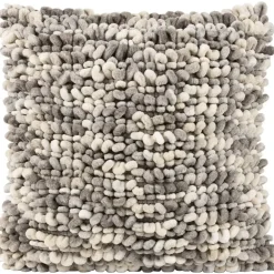 Leen Bakker Sierkussen Iep - grijs/zand - 45x45 cm
