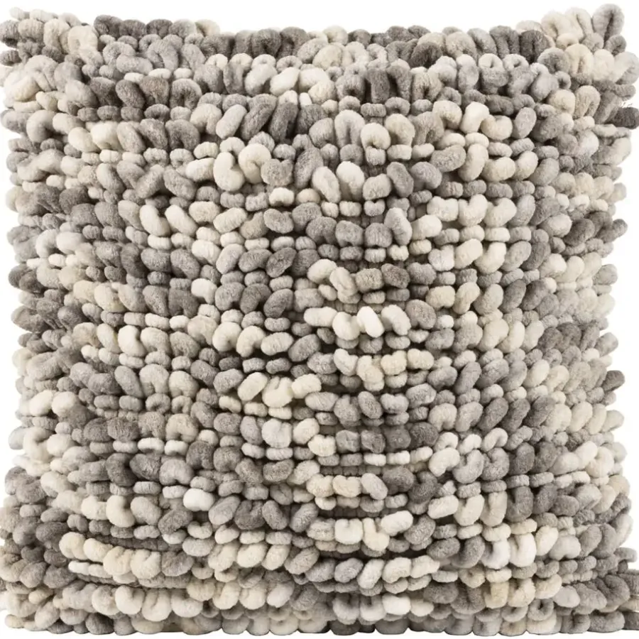 Leen Bakker Sierkussen Iep - grijs/zand - 45x45 cm