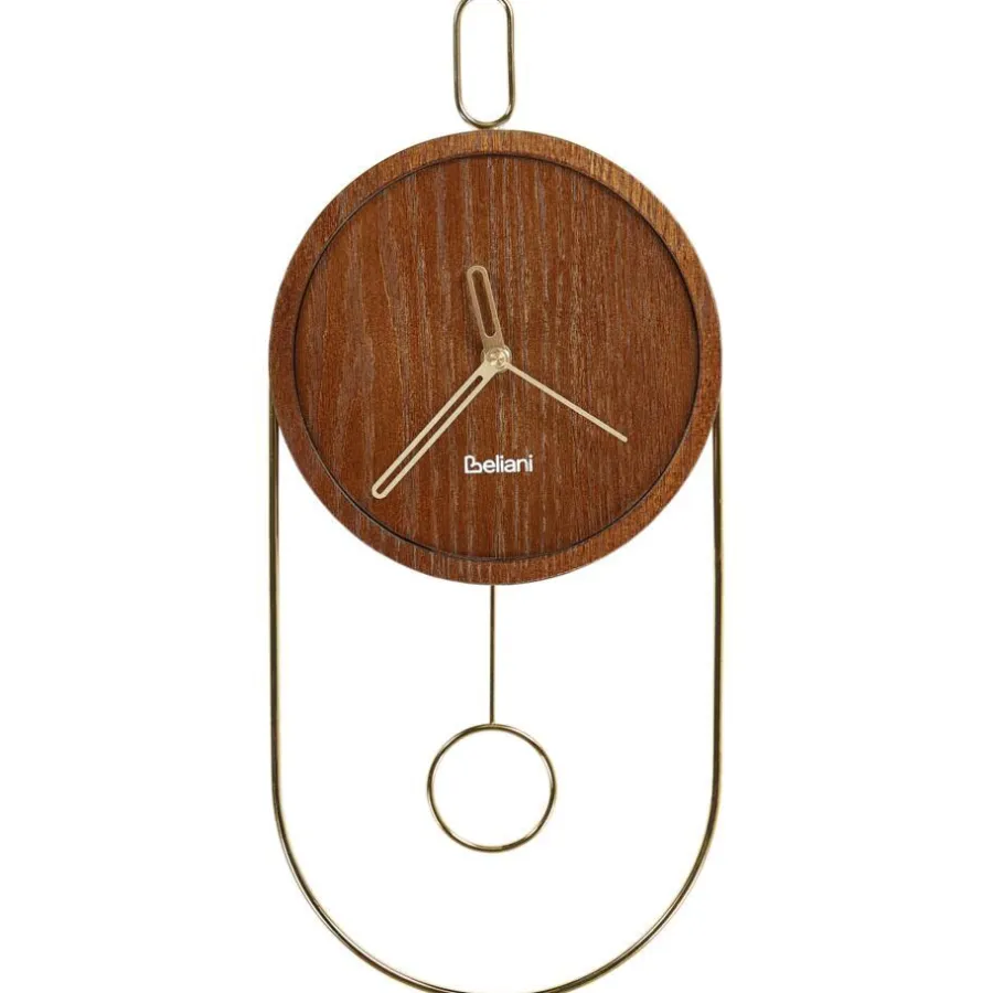 Leen Bakker SIERRE - Wandklok - Donkerbruin - MDF