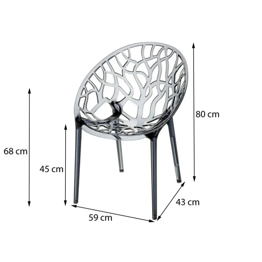 Tuinstoelen-Siesta Exclusive Siesta Crystal stapelbare stoel - Black Transparant