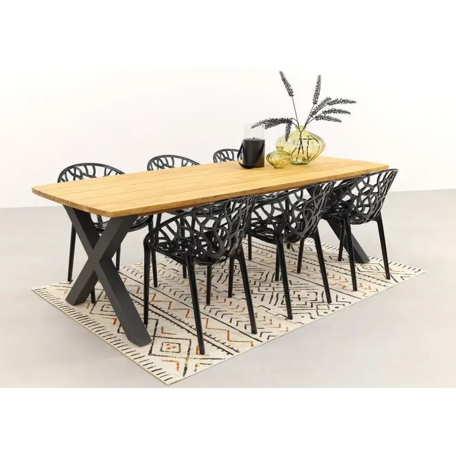 Tuinstoelen-Siesta Exclusive Siesta Crystal stapelbare stoel - Black Transparant