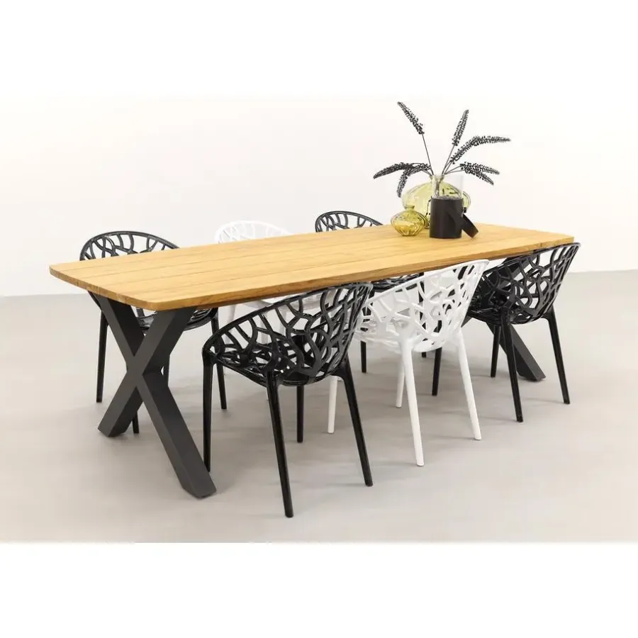 Tuinstoelen-Siesta Exclusive Siesta Crystal stapelbare stoel - Black Transparant