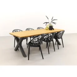 Tuinstoelen-Siesta Exclusive Siesta Crystal stapelbare stoel - Black Transparant