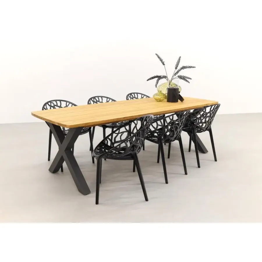Tuinstoelen-Siesta Exclusive Siesta Crystal stapelbare stoel - Black Transparant