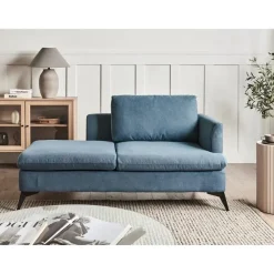 Leen Bakker SIEVOZ - Chaise longue - Blauw - Rechtszijdig - Polyester