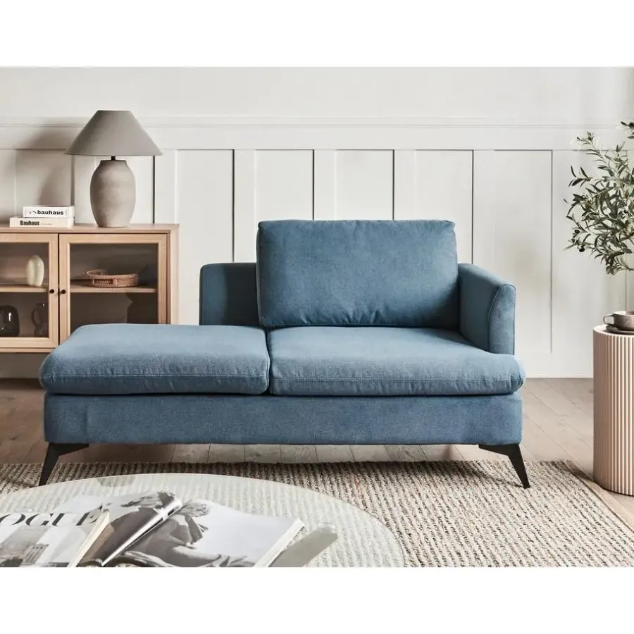 Leen Bakker SIEVOZ - Chaise longue - Blauw - Rechtszijdig - Polyester