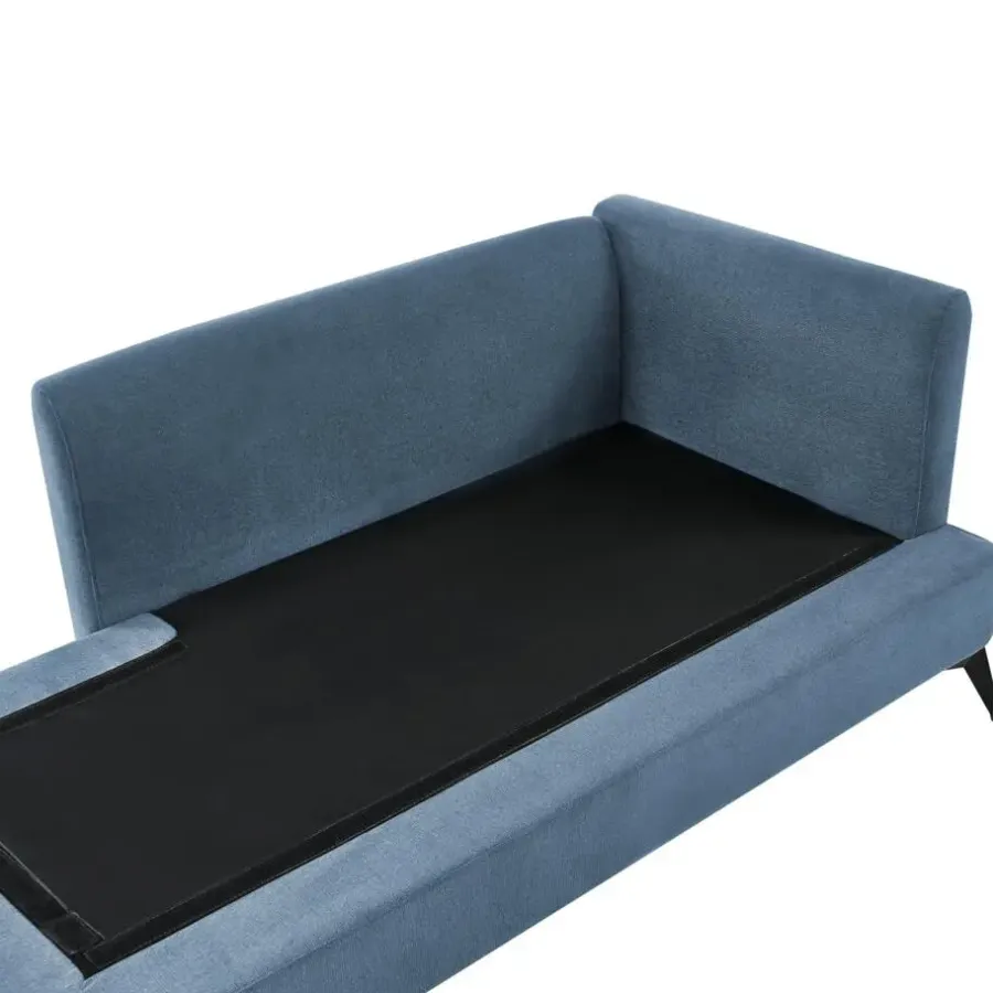 Leen Bakker SIEVOZ - Chaise longue - Blauw - Rechtszijdig - Polyester