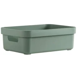 Opbergboxen-Leen Bakker Sigma home box 9 liter - donkergroen - 35,2x25,3x12,2 cm