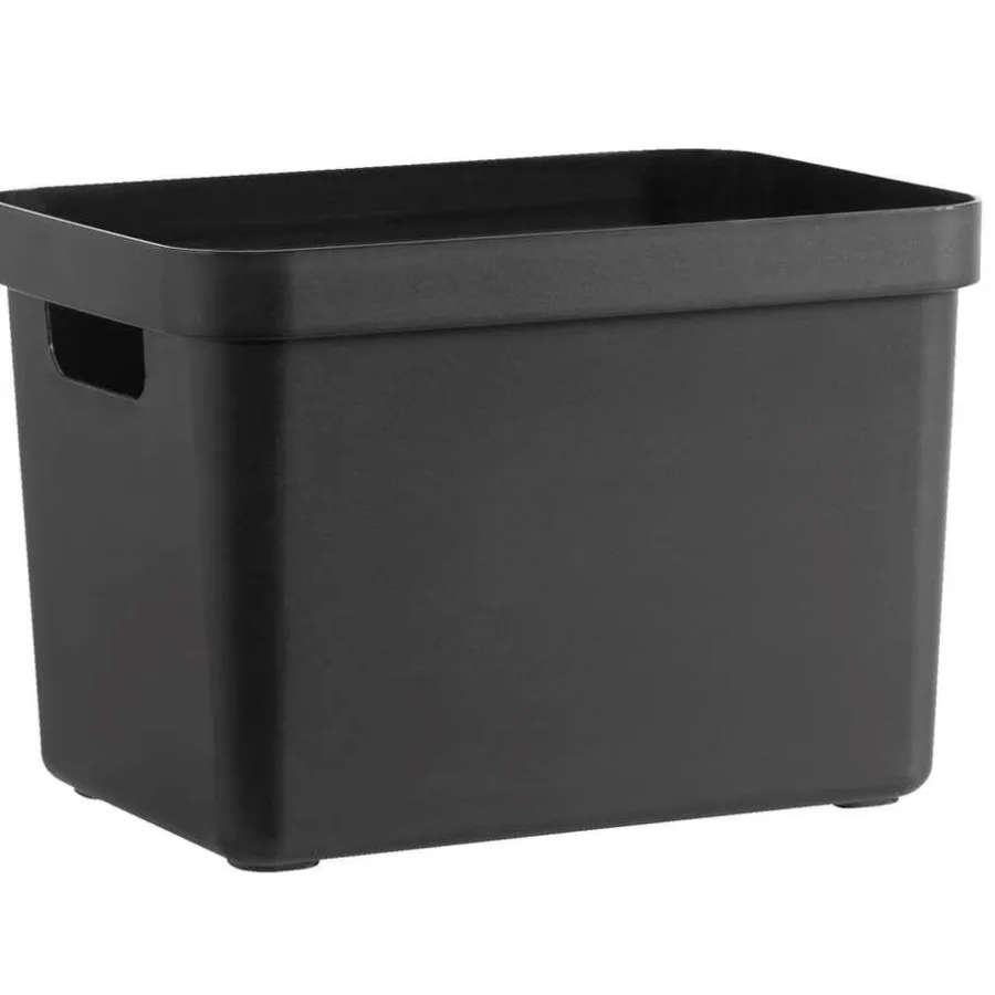 Opbergboxen-Leen Bakker Sigma home box 18 liter - zwart - 35,2x25,3x24,3 cm