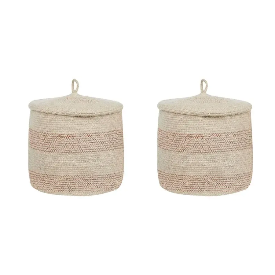 Beliani SILOPI - Mand set van 2 - Beige - Katoen