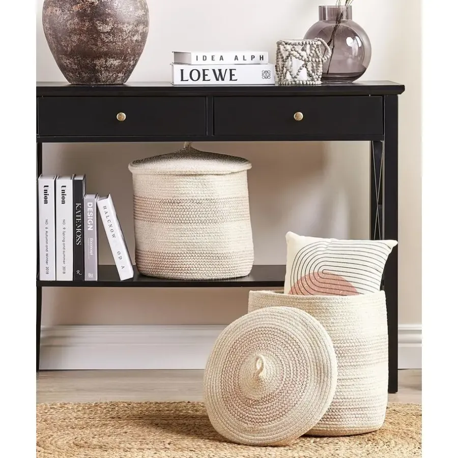 Beliani SILOPI - Mand set van 2 - Beige - Katoen