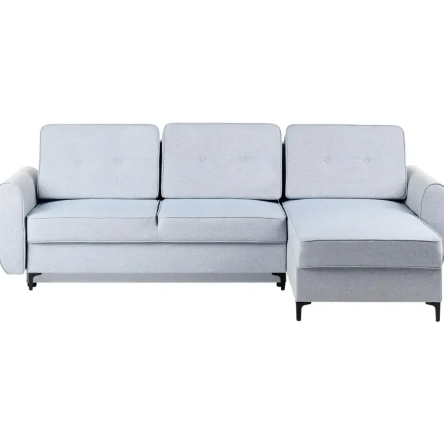 Slaapbanken|Slaapbanken-Leen Bakker SIMRIS - Hoekslaapbank - Blauw - Linkszijdig - Polyester