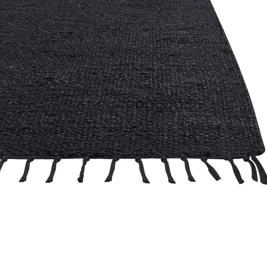 Tapijtlopers En Keukenlopers-Beliani SINANKOY - Loper tapijt - Zwart - 80 x 300 cm - Jute