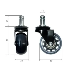 Bureaustoelen|Bureaustoelen-Sedero Skate wielen voor bureaustoel - Set van 5 - 50 mm