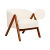 Beliani SKEI - Fauteuil - Wit - Bouclé