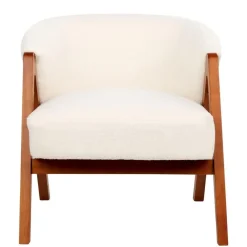 Beliani SKEI - Fauteuil - Wit - Bouclé