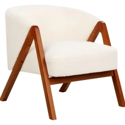 Beliani SKEI - Fauteuil - Wit - Bouclé