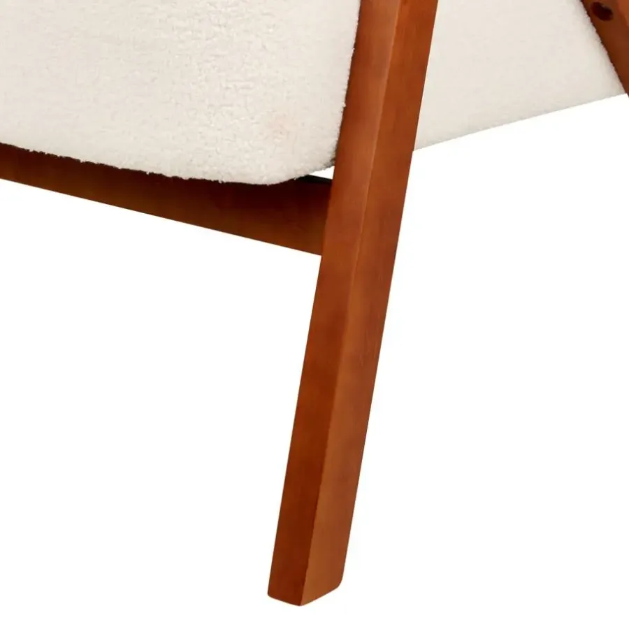 Beliani SKEI - Fauteuil - Wit - Bouclé