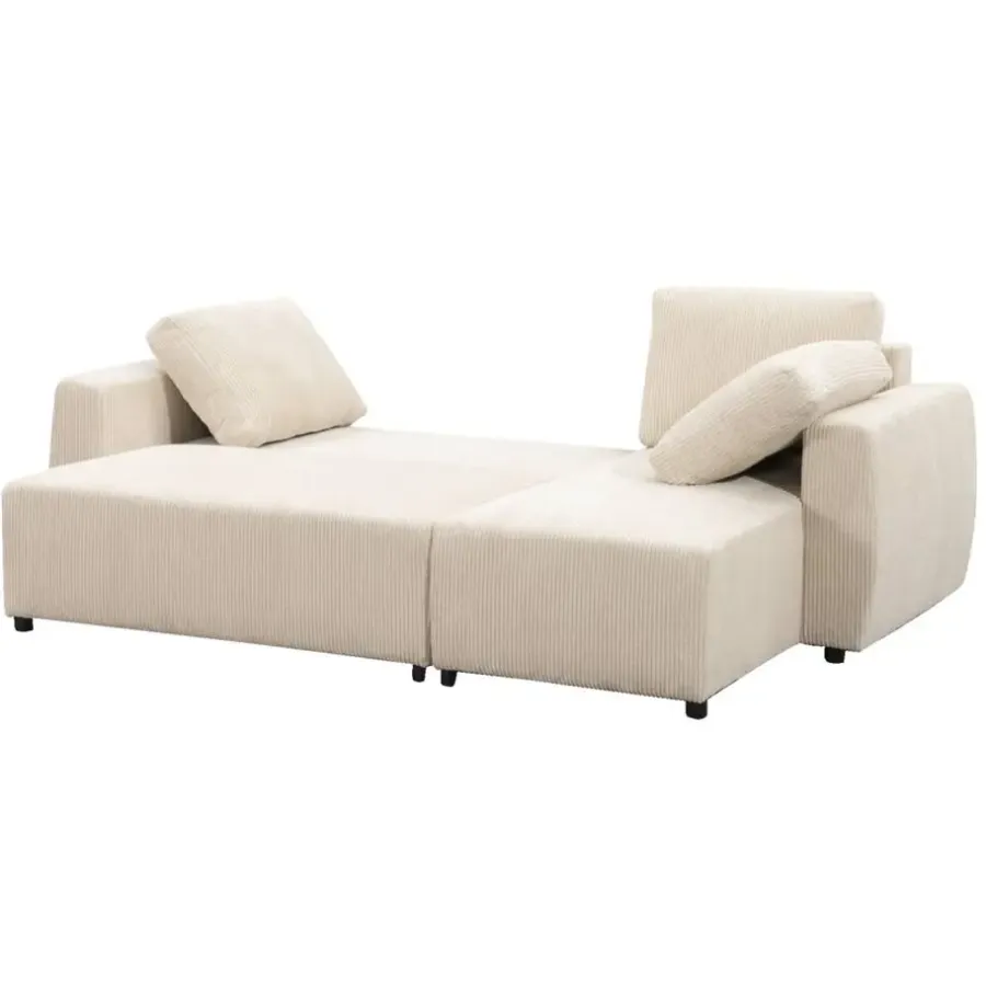 Slaapbanken|Slaapbanken-Leen Bakker Slaapbank Novara - ecru - 85x230x155 cm