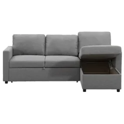 Slaapbanken|Slaapbanken-Leen Bakker Slaapbank Turijn met opbergruimte - grijs - 82x215x145 cm