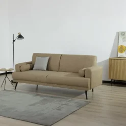 Slaapbanken|Slaapbanken-Giga Meubel Slaapbank 3-Zits - Taupe Stof - Zithoogte 47cm - 209x91x85cm - Jason
