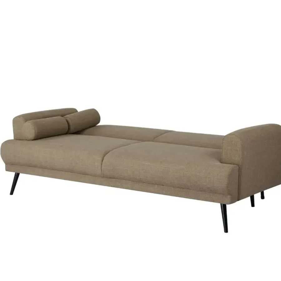 Slaapbanken|Slaapbanken-Giga Meubel Slaapbank 3-Zits - Taupe Stof - Zithoogte 47cm - 209x91x85cm - Jason