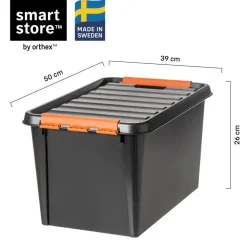 Opbergboxen-SmartStore Stevige Opbergbox 49L Set van 3 - 59x39x34cm