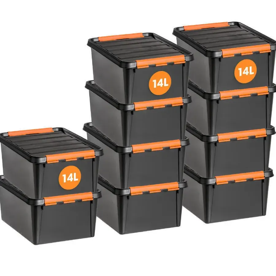 Opbergboxen-SmartStore Stevige Opbergbox 14L Set van 3 - 40x30x19cm