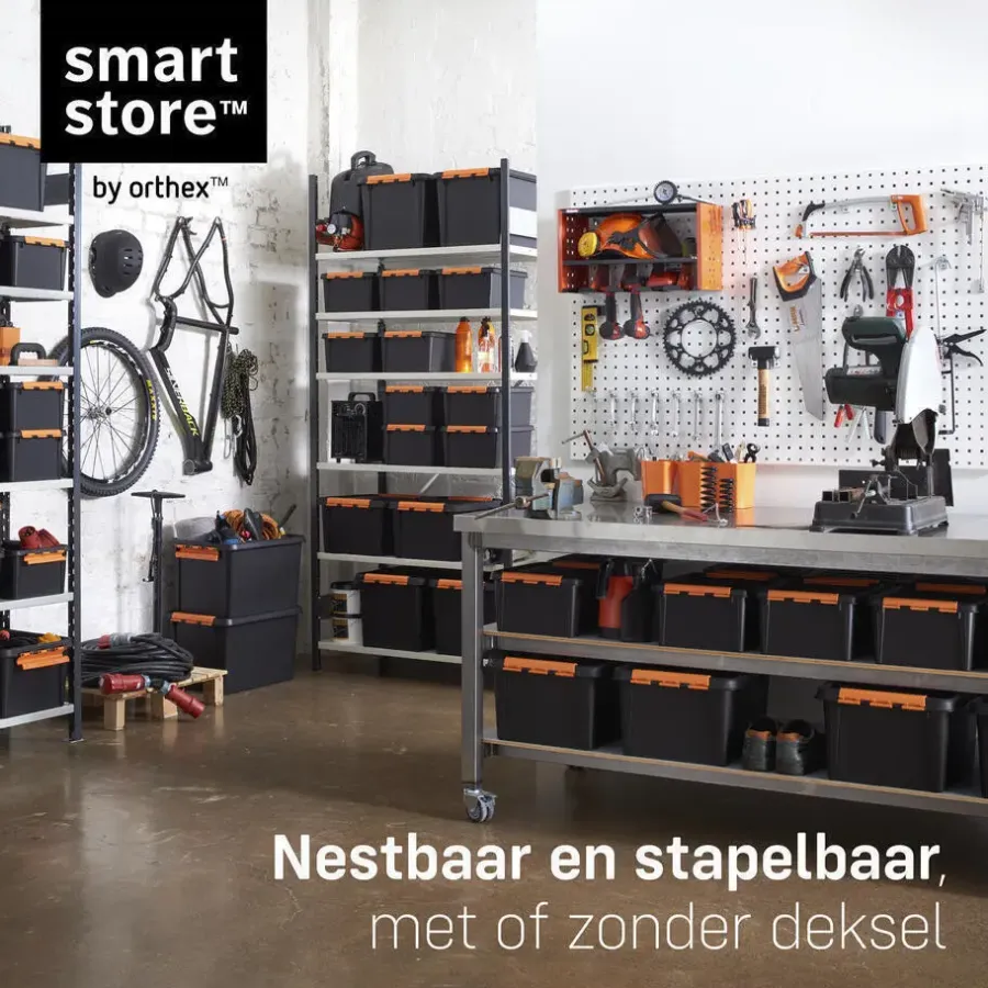 Opbergboxen-SmartStore Stevige Opbergbox 14L Set van 3 - 40x30x19cm
