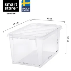 Opbergboxen-SmartStore Stevige Opbergbox 46L Set van 5 - 59x39x31cm