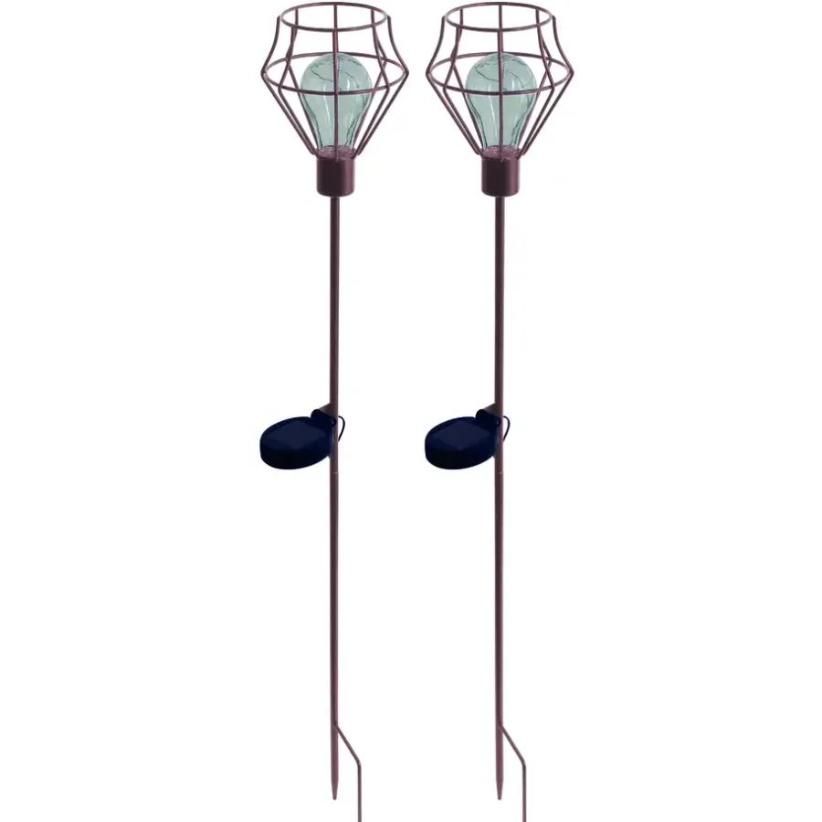 Solar Tuinverlichting-Luxform Solar Grondspies Tuinlamp - Pentagon - 2 stuks