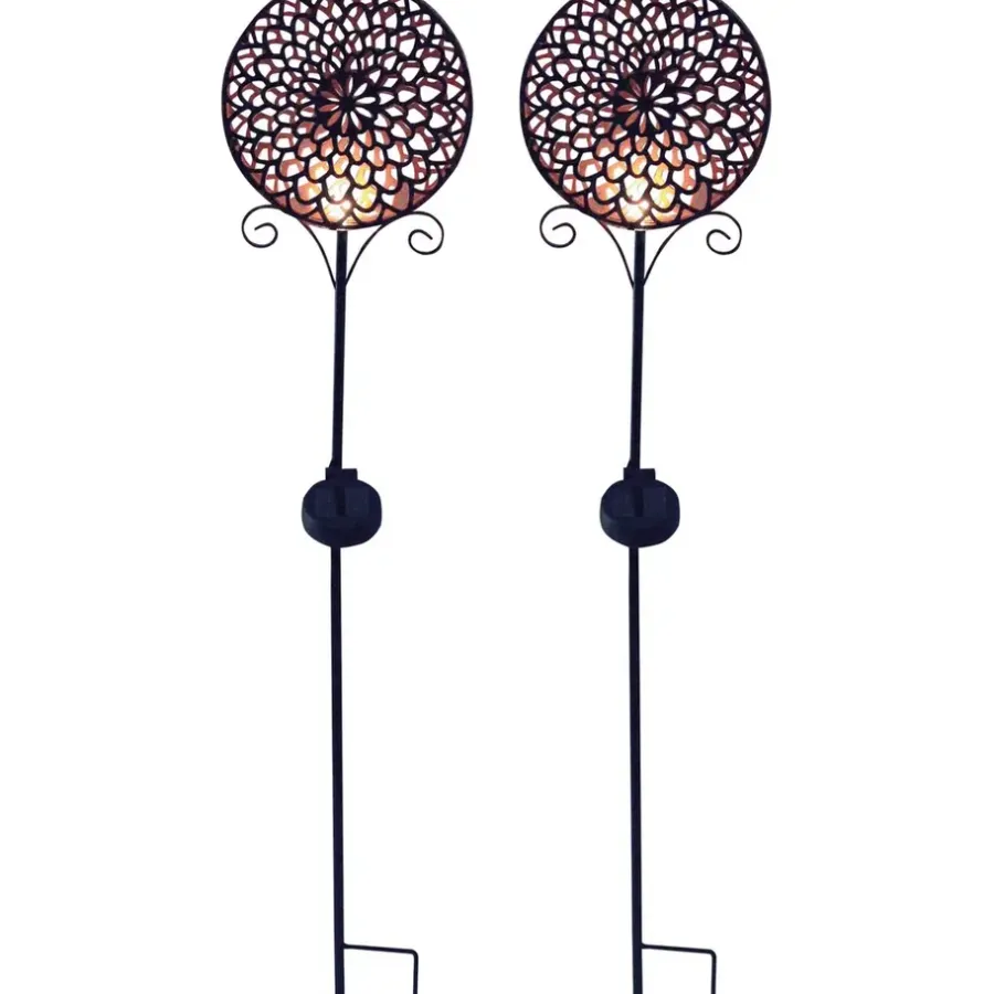 Luxform Solar Grondspies Tuinlamp - Mandala - 2 stuks