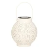 Kandelaars En Windlichten-Anna's Collection Solar lantaarn - voor buiten - H16 cm - wit - metaal - tafellamp