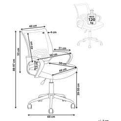Bureaustoelen|Bureaustoelen-Beliani SOLID - Bureaustoel - Zwart - Polyester