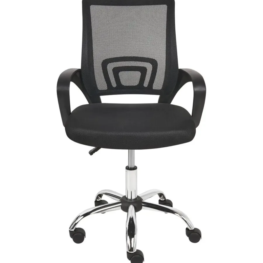 Bureaustoelen|Bureaustoelen-Beliani SOLID - Bureaustoel - Zwart - Polyester