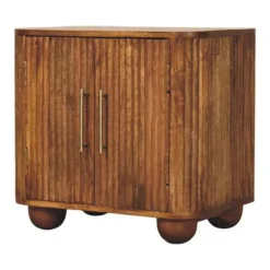 Dressoirs-Artisan Furniture Solis Geribbelde Dressoir, 2 Deuren en 2 Planken, Lichtbruin