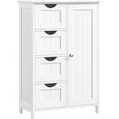 Songmics - Kast met 4 lades en deur - MDF - Wit