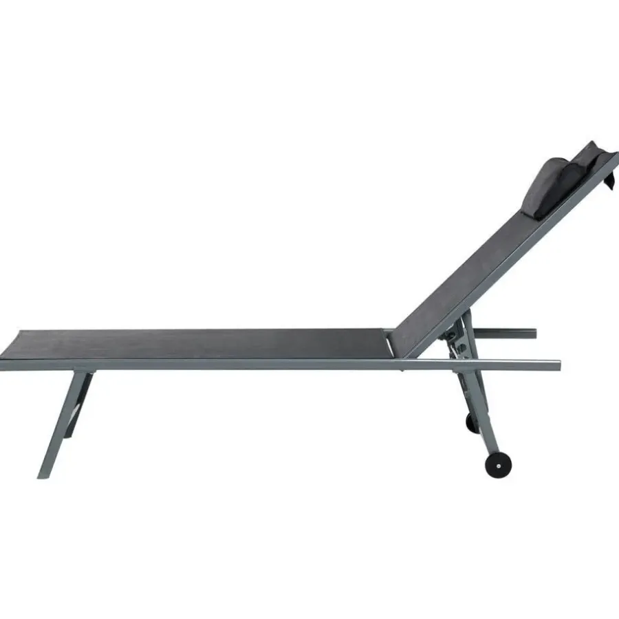 Ligbedden-Leen Bakker SORONI - Ligstoel set van 2 - Grijs/Zwart - Staal