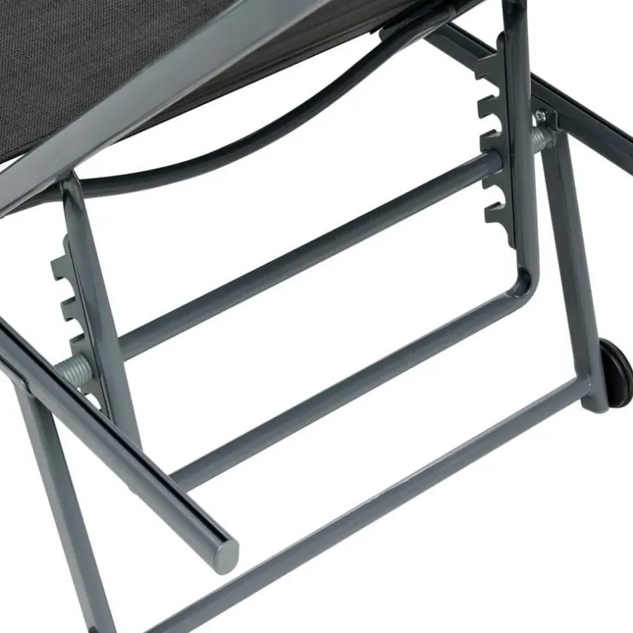 Ligbedden-Leen Bakker SORONI - Ligstoel set van 2 - Grijs/Zwart - Staal