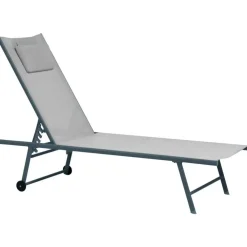 Ligbedden-Leen Bakker SORONI - Ligstoel set van 2 - Grijs/Lichtgrijs - Staal