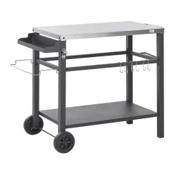 Barbecues En Accessoires-Beliani SPIAZZI - Keukentrolley - Zwart - Staal