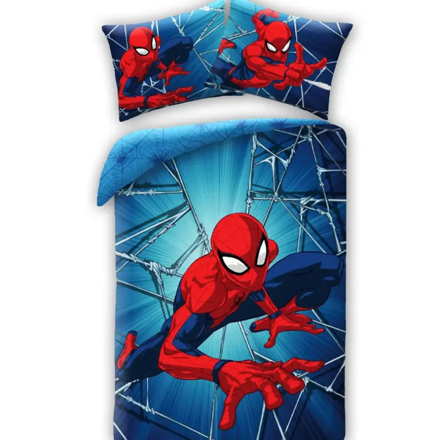 Kinderdekbedovertrekken-Spiderman Dekbedovertrek, Web - Eenpersoons - 140 x 200 cm - Katoen
