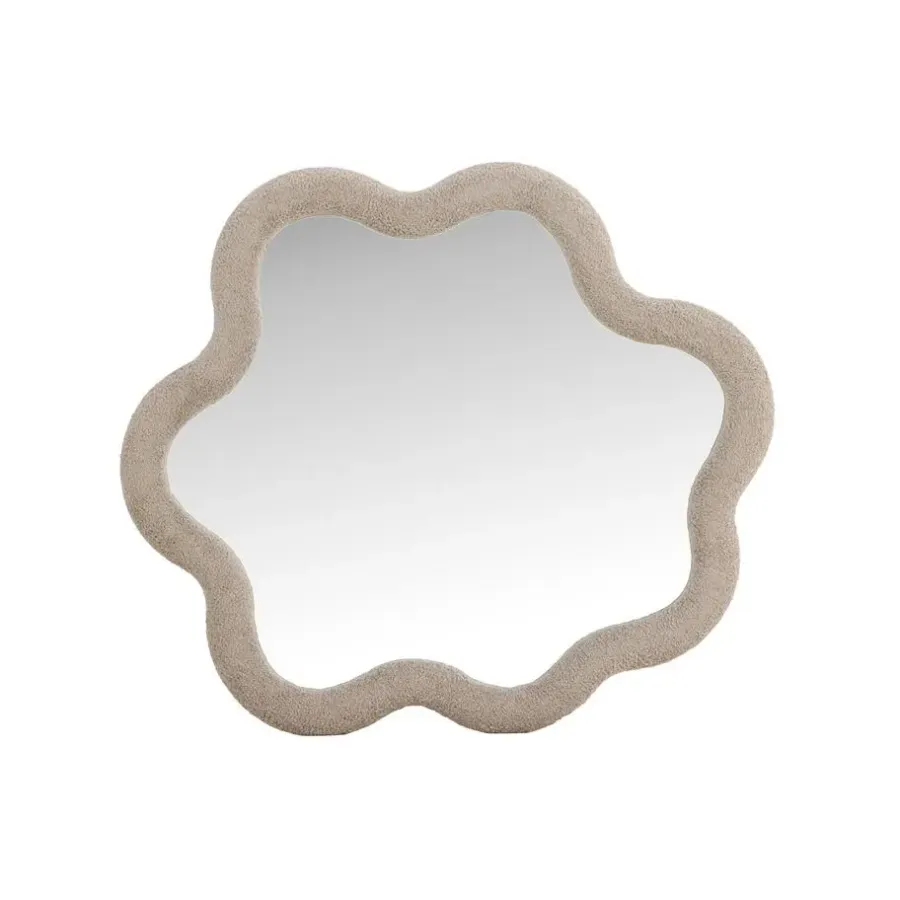 Spiegels-Fjôrd Spiegel Beige Bouclé - 70x70x3,5cm - Kungsbacka