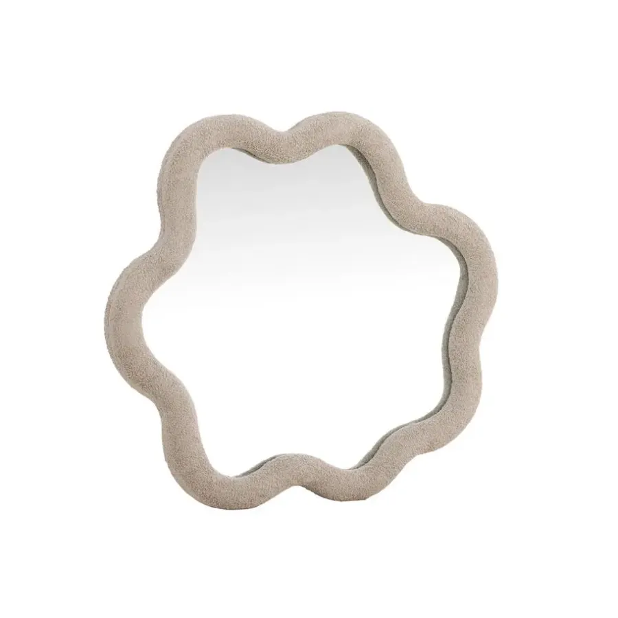 Spiegels-Fjôrd Spiegel Beige Bouclé - 70x70x3,5cm - Kungsbacka