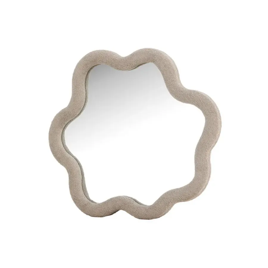 Spiegels-Fjôrd Spiegel Beige Bouclé - 70x70x3,5cm - Kungsbacka