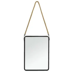 Leen Bakker Spiegel Jonas - zwart - 40x25x3 cm