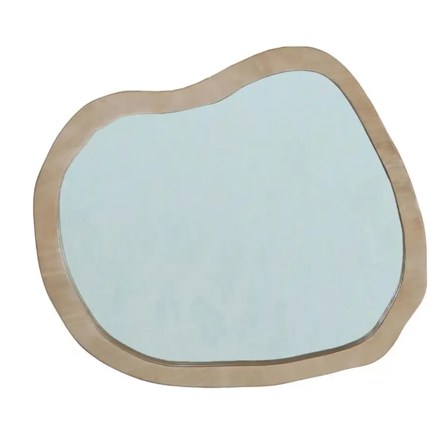 Giga Meubel Spiegel Organisch Naturel Mangohout - 67x57x4cm - Eef