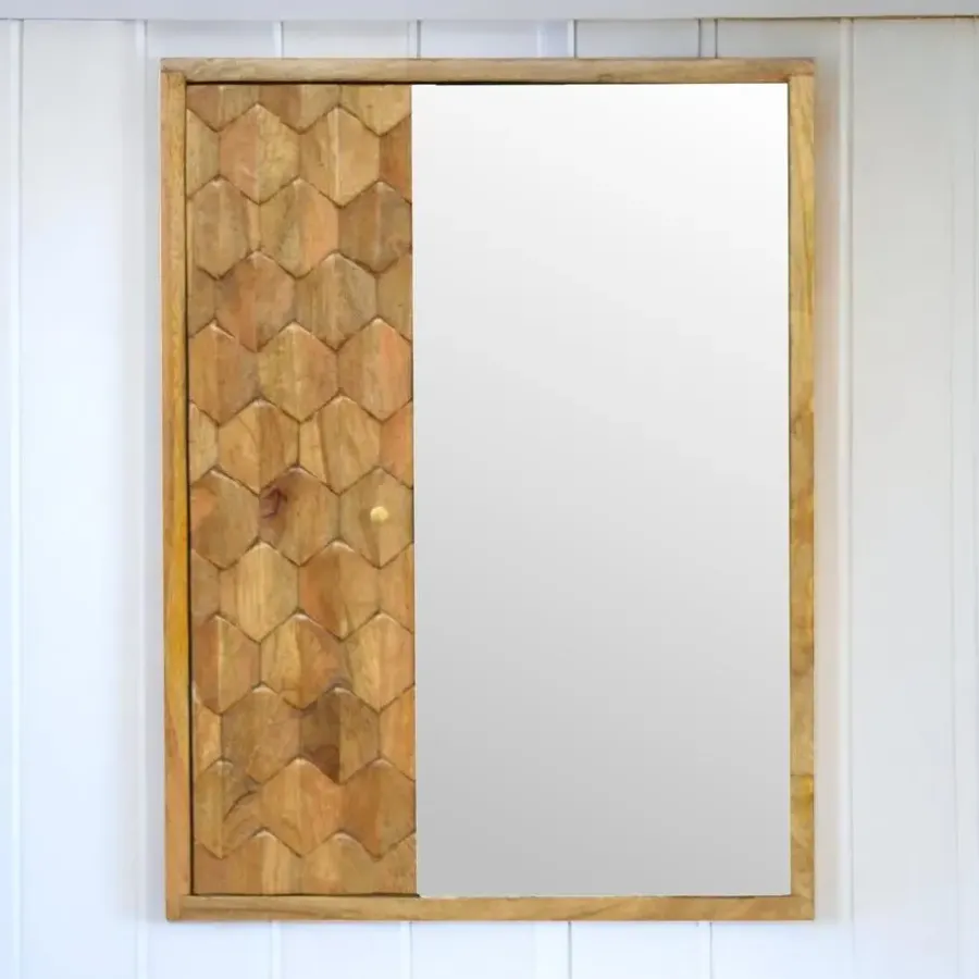 Artisan Furniture Spiegelkast met Houtsnijwerk