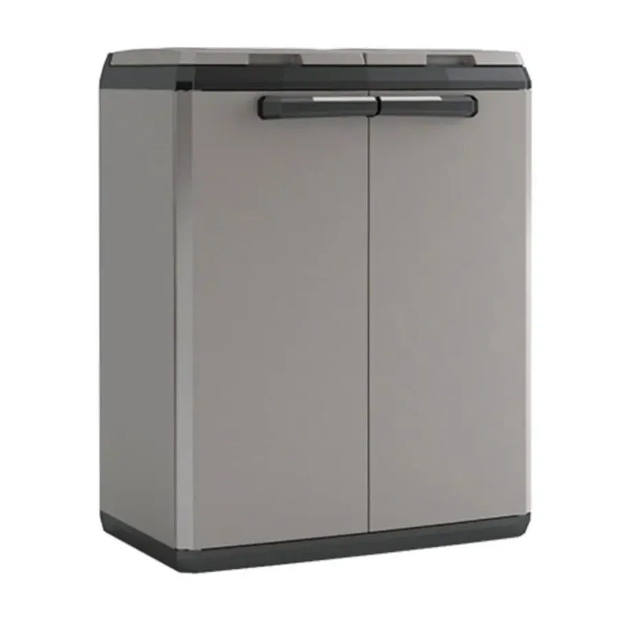 Prullenbakken-Keter Split basic - 68x39x85 cm - donker grijs/zwart